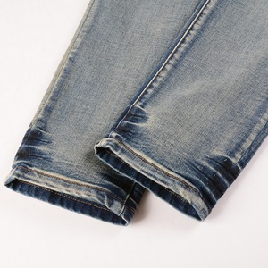 <span class=keywords><strong>Jeans</strong></span> de Mezclilla Vintage Rectos para <span class=keywords><strong>Hombre</strong></span>, Estilo Urbano, con Logotipo Personalizado, de Buena Calidad, con Lavado Técnico y Agujeros, para Verano - Product Image 4