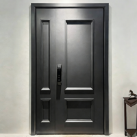 Porte d'entrée principale de villa minimaliste en alliage d'aluminium à double battant avec garantie de 5 ans pour maisons individuelles – Sécurité renforcée