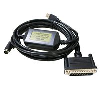 Cable de Programación PLC USB-SC09 Serie A, Serie FX, Adaptador USB a RS422 con Blindaje Trenzado y Cubierta de PVC, Plug and Play