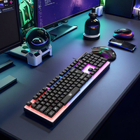 Ensemble clavier et souris de jeu mécanique filaire OEM ODM coloré, design punk, couleurs assorties, excellent pour ordinateur, en stock