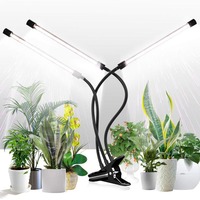 Lampe LED USB à spectre complet en aluminium pour la croissance des plantes, pour semis et plantes à fleurs, avec clip de fixation, minuterie et variateur d'intensité, IP44, pour usage intérieur et transfrontalier