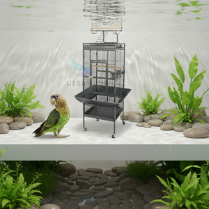 Grande Gabbia per Uccelli di Lusso Ecologica e Resistente con Struttura in Metallo per Pappagalli e Storni, con Attrezzatura di Intrattenimento Superiore, Modello Domestico - Product Image 3