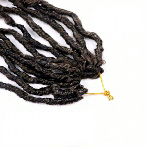 Peluca de ganchillo sintética rizada de 14/24 pulgadas, resistente a altas temperaturas, con doble trama, diseño curvo tipo lombriz, raya <span class=keywords><strong>lateral</strong></span> profunda y suelta - Product Image 2