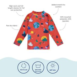 Traje de Baño con Protección UV y Diseño Personalizado 2024, Shorts de Baño, Sombrero para el Sol, Traje de Baño Rojo para Niña - Product Image 3