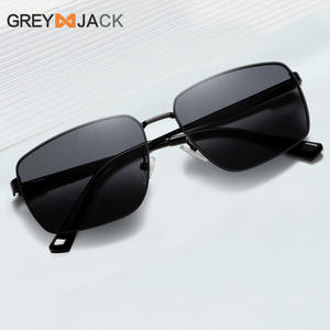 Lunettes de soleil carrées en métal Greyjack pour hommes, protection UV400, type 3, style conduite et pêche - Product Image 2