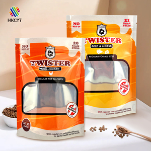 ถุงผ้า Mylar เคลือบด้านพร้อมช่องหน้าต่างแบบตั้งได้สำหรับสุนัขแมวไก่ขนมถุงบรรจุภัณฑ์ - Product Image 1