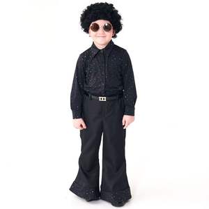 <span class=keywords><strong>Costume</strong></span> de spectacle rétro <span class=keywords><strong>disco</strong></span> des années 70 pour enfants européens et américains, avec paillettes, pour filles, en polyester - Product Image 6