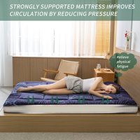 Matelas de Sol Double/Grand Format Pliable et Enroulable, Matelas Futon Tatami Japonais Épais en Mousse, Surmatelas Grand Format