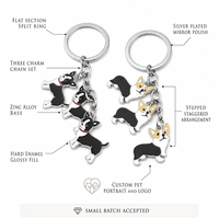 Porte-clés en métal émaillé personnalisé avec motif de chien de dessin animé, porte-clés mignon pour animaux de compagnie, breloque animale, logo promotionnel, cadeau pour activités commerciales d'animaux de compagnie, vente en gros