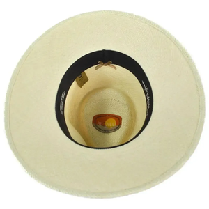 Panama Straw Fedora <b>Hat</b> Wide Brim Unisex Beach Sun <b>Hat</b> with Leather <b>Band</b> Adult 56-58CM - Product Image 5