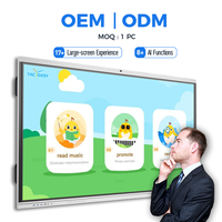 Écran plat interactif tout-en-un 4K de 65 pouces, écran tactile 40 points, tableau blanc intelligent pour salle de classe