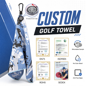 Asciugamano da Golf <span class=keywords><strong>in</strong></span> Microfibra ad Alta Definizione con Stampa a Sublimazione, Resistente allo Sbiadimento, Soluzioni Professionali per Branding, Produzione <span class=keywords><strong>in</strong></span> Fabbrica - Product Image 1
