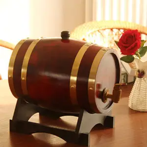 Tong pembuat bir anggur besar 200L dengan keran, dekorasi Retro kreatif, tong anggur kayu, grosir dapat menyesuaikan Logo