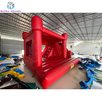 Toboggan gonflable de château gonflable Hupfburg tout rouge et blanc à vendre pour la location de fête