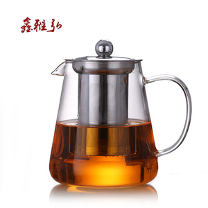 กาน้ำชาแก้วพร้อมตัวกรองสแตนเลสสำหรับต้มชา รุ่น 082 - Product Image 5