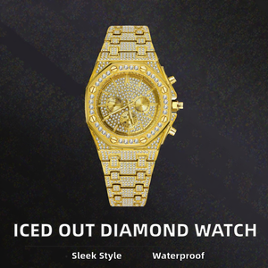Montre de luxe hip-hop 2026, sertie de diamants VVS en moissanite, mouvement en acier inoxydable - Product Image 2