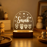 2025 Hot Sale Großhandel Esstisch Oval RGB geschnitzte leere Acryl platte Holz lampe LED-Sockel Holz LED-Lampe Sockel Tisch lampe
