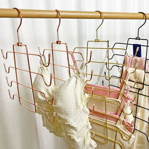 4 couches Cintre multi-usage antidérapant multicouche pour économiser de l'espace en métal Soutien-gorge pliant pour sous-vêtements Cintre pour vêtements - Product Image 2