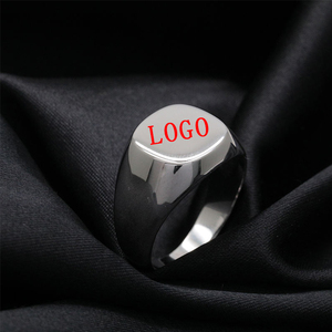 Bague Chevalier Carrée <span class=keywords><strong>Homme</strong></span> en Argent Sterling 925, avec LOGO Personnalisé Gravé au Laser - Product Image 3