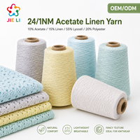 Fil mélangé 24/1 en acétate, lin et lyocell, 10 % acétate, 15 % lin, soyeux, frais, luxueux, pour tricot et tissage d'été, couleur personnalisée, fourniture d'usine