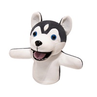 Marionnette de main chien Husky en peluche super douce, motif animal de dessin animé, bouche mobile, nouveau produit, interaction parent-enfant pour la maternelle