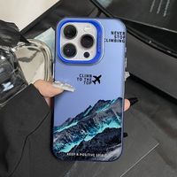 Coques de téléphone antichoc pour iPhone 17 Air 16 15 Plus Pro Max 14 13 12 11, protection arrière anti-chute, motifs avion et montagne