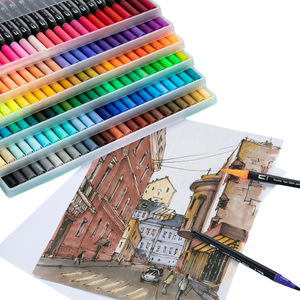 Meilleure vente de stylos pinceau à double marqueur 12-168 couleurs marqueur double pointe stylo de couleur <span class=keywords><strong>pour</strong></span> <span class=keywords><strong>adulte</strong></span> <span class=keywords><strong>coloriage</strong></span> école salle de classe Art fournisseur - Product Image 2