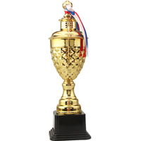 Vente en gros d'usine : Trophées créatifs de grande taille, ornements de trophées en métal, artisanat métallique électroplaqué, cadeaux d'affaires, ventes en gros
