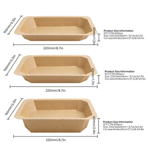 EvoH Kraft Paper Trays Waterproof Oil-proof Disposable Biodegradable Paper Plates Bowls <b>Takeaway</b> Food <b>Container</b> - Product Image 5