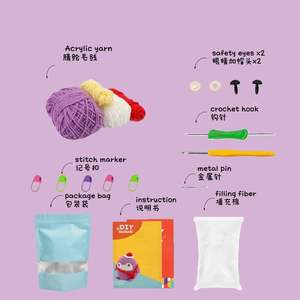Kit de <span class=keywords><strong>ganchillo</strong></span> DIY con forma de pingüino personalizado pequeño de Color púrpura con tutoriales <span class=keywords><strong>paso</strong></span> <span class=keywords><strong>a</strong></span> <span class=keywords><strong>paso</strong></span> Video Guidline DIY hilo de felpa - Product Image 2
