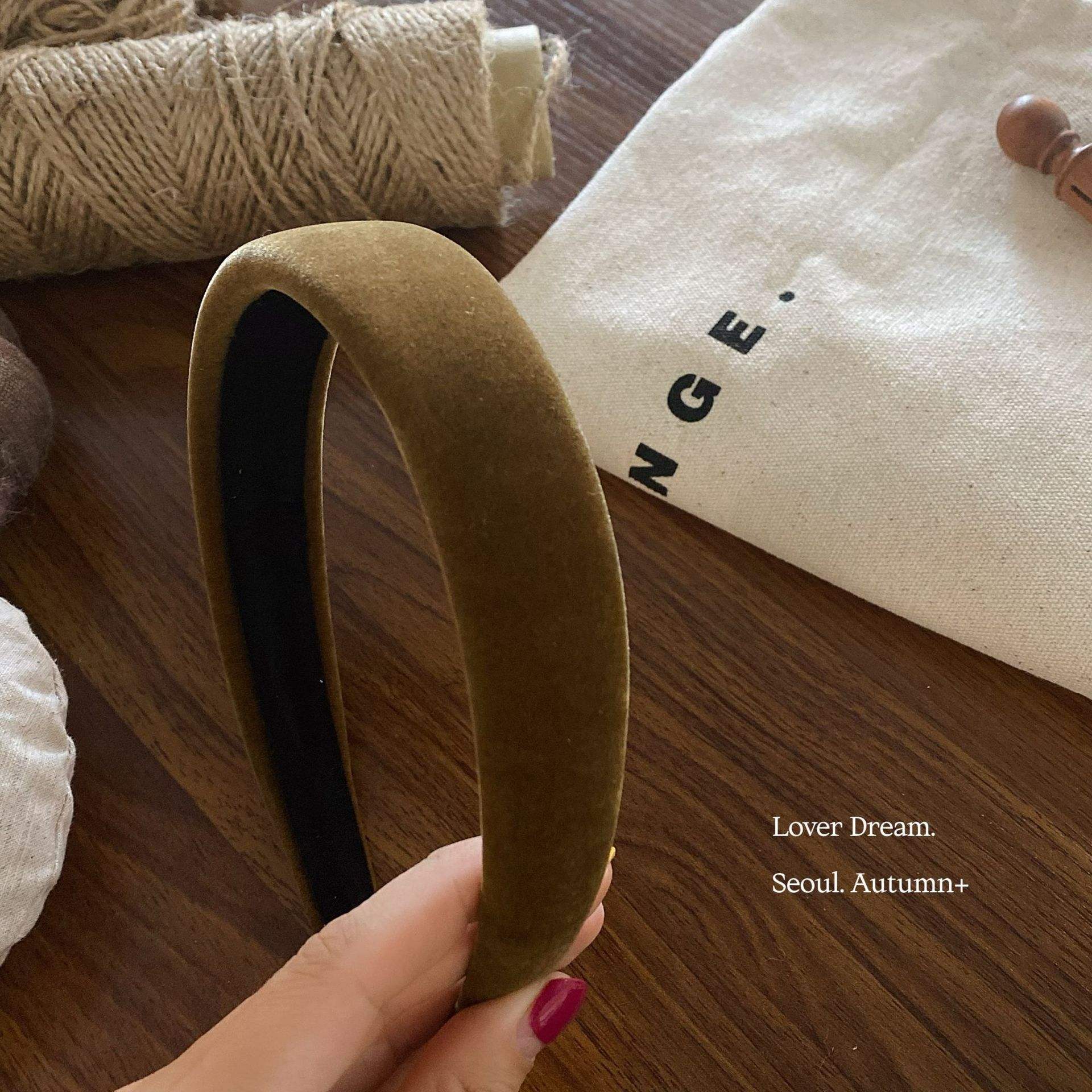 Light curry velvet 3cm hair band