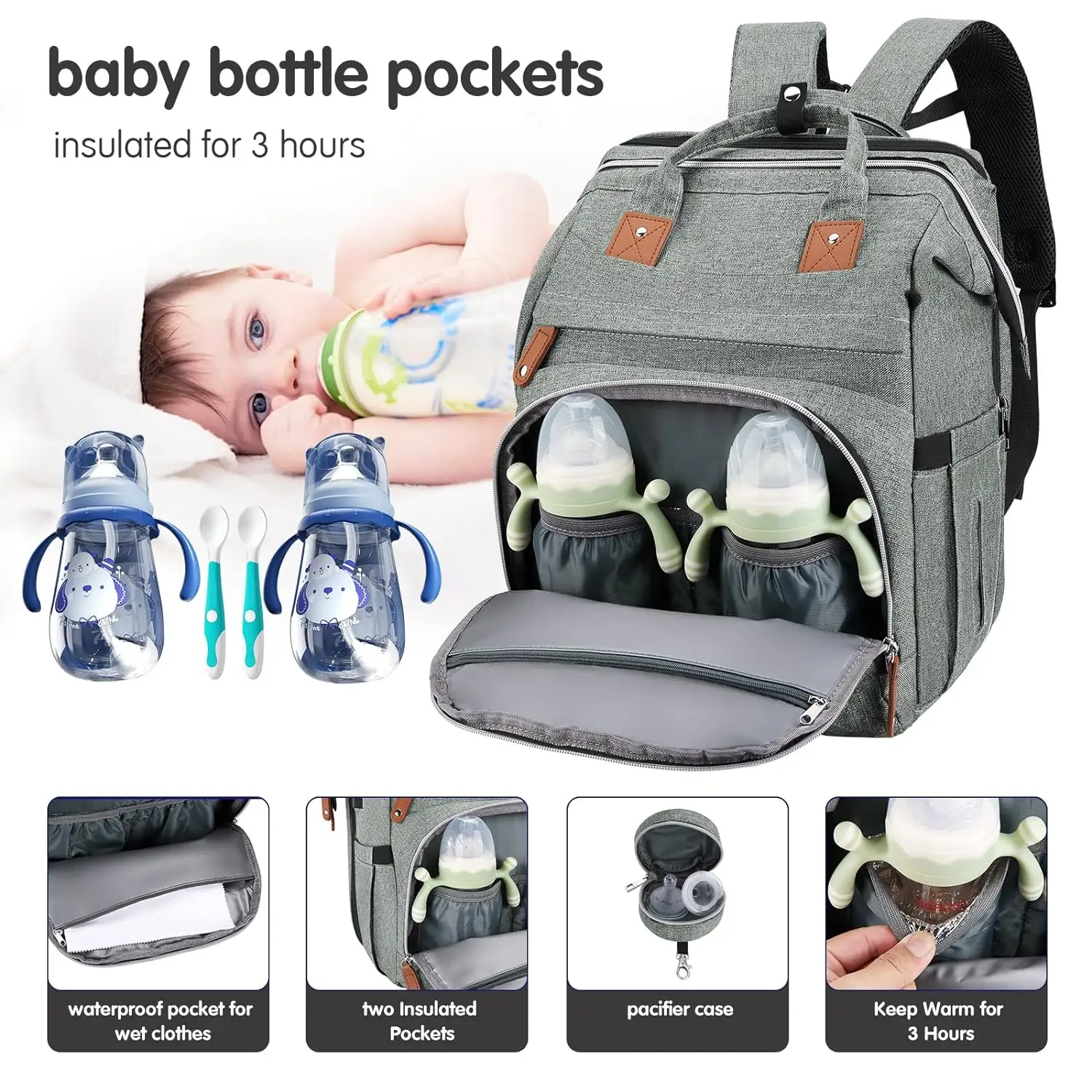 Bolsa de fraldas mochila sacos de fraldas do bebê presentes do banho do bebê mochila multifuncional grande capacidade