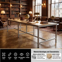 Escritorio de Oficina para Computadora, Moderno, Ligero, de Lujo, Fácil de Montar, Ecológico, de Aleación de Aluminio y Madera de Abedul, Resistente