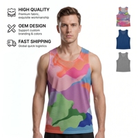 Débardeur personnalisé pour homme avec logo, en tissu camouflage respirant à séchage rapide, col rond, sans manches, pour la course à pied, la gym et les entraînements, fabrication OEM/ODM