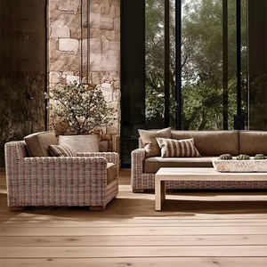 Ensemble de canapés d'extérieur en rotin haut de gamme au prix d'usine, s'adaptant au style sophistiqué des villas, des jardins et des terrasses - Product Image 1