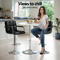 Tabouret de bar extérieur minimaliste au design tendance, pivotant et réglable, avec accoudoirs, idéal pour la cuisine et le petit-déjeuner