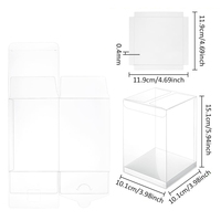 Boîte en plastique transparente de haute qualité PET pliable personnalisée en PVC Boîte d'emballage en acétate pour cadeau avec base de carte en papier argenté