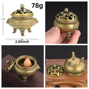 بوق نحاسي صغير عتيق للمنزل في الأماكن المغلقة بودا لوح بخور خشب الصندل مبخرة من النحاس النقي - Product Image 3