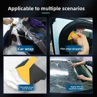 Outils d'emballage : Raclette triangulaire en plastique durable résistante aux hautes températures pour film et verre, idéale pour les fenêtres