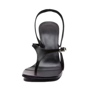 Nouvelles Sandales à Talons Aiguilles de Luxe pour Femmes 2025 – Chaussures Habillées Sexy en Cuir Noir avec Bride Fine et Légères - Product Image 5