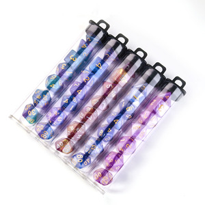 Juego de Dados Poliédricos de 7 Piezas con Logotipo Personalizado al por Mayor, con Tubo Transparente - Product Image 3