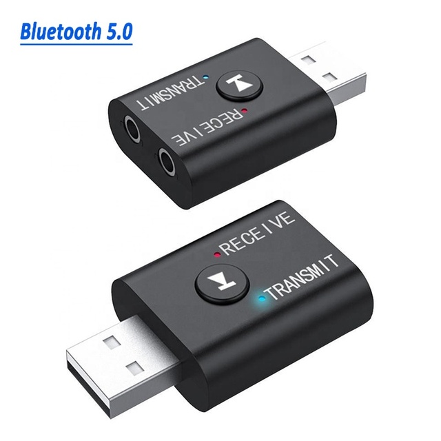 BT5.0  Adapter Dual Function Wireless Audio Receiver and Transmitter USB Dongle for Speaker Headset Car