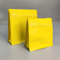 Sacs en BOPP à fermeture éclair debout durables imprimés sur mesure jaunes |   Emballage étanche à faible MOQ pour café et en-cas