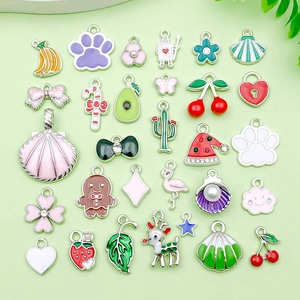 Colored Drip Alloy Pendant Mixed Shapes DIY Jewelry Accessories For Bracelet <b>Necklace</b> Making With Pearl And Strawberry <b>Cherry</b> - Product Image 1