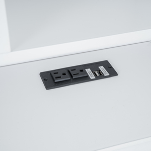 <span class=keywords><strong>Lit</strong></span> plateforme moderne King-Size en bois massif blanc avec tête de <span class=keywords><strong>lit</strong></span> et tiroirs <span class=keywords><strong>multi</strong></span>-rangements Style doux avec accès USB - Product Image 3