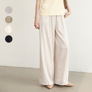 <span class=keywords><strong>Pantaloni</strong></span> Larghi Minimalisti Color Crema con Elastico in Vita, <span class=keywords><strong>Pantaloni</strong></span> Fluido e Comodi per <span class=keywords><strong>Donna</strong></span>, Casual da Ufficio, Multicolore, Gamba Dritta - Product Image 1