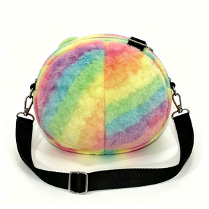 Sac bandoulière en peluche personnalisé sur le thème de la grenouille de dessin animé, rembourrage en coton PP, design 3D coloré en forme de visage de grenouille, sac à bandoulière mignon pour - Product Image 4