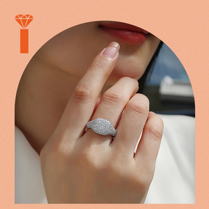 Bague Chevalière Dôme Pavée en Moissanite, Argent Sterling 925, Entièrement Pavée, Délicate et Minimaliste, Vente en Gros, pour Mariage - Product Image 3