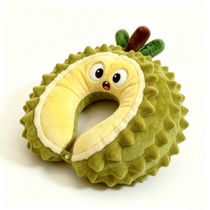 Customized Durian U-shaped <b>Neck</b> <b>Pillow</b> Plush Toy, Cute Durian Plush U Travel <b>Pillow</b> - Product Image 3