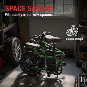 Bicicleta Eléctrica Plegable para Adultos a Bajo Precio, Llantas Anchas de 16 Pulgadas, Doble Amortiguación, Batería de Litio de 48V 500W, Alcance de 35-45 KM - Product Image 5